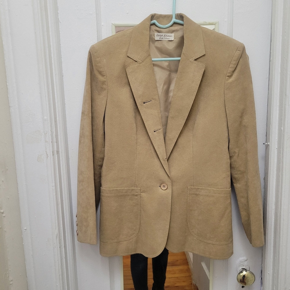 80s Vintage Faux Suede Jacket By Lilli Ann Minimalist Quiet Luxury